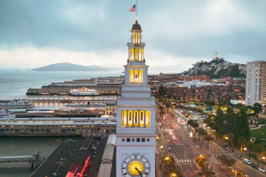 San Francisco's Ferry Building The clock tower.